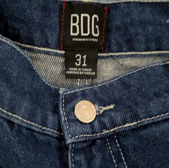 Wide-Leg Blue Jeans with Cargo Pockets Size 31 BDG - Picture 5 of 8